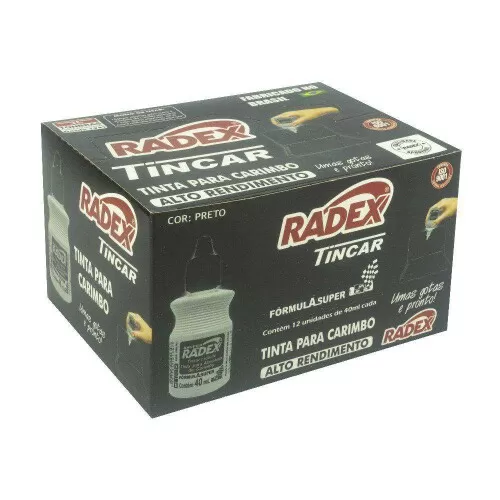 Tinta para almofada de carimbo 40ml preto Radex