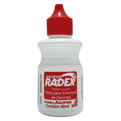 Tinta para almofada de carimbo 40ml vermelho Radex