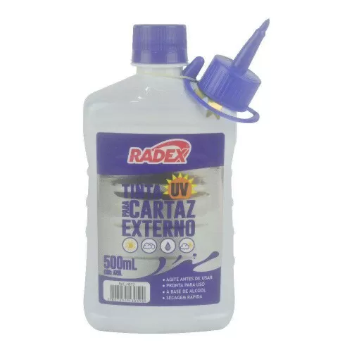 Tinta para pincel atômico profissional azul 500ml uv Radex