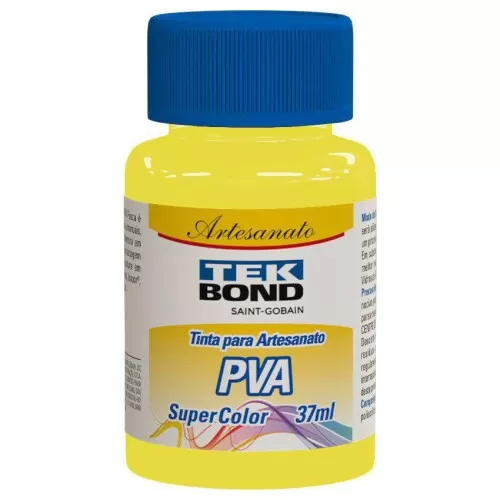 Tinta pva para artesanato amarelo siciliano 37ml Tek Bond