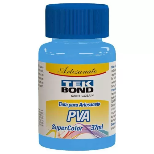 Tinta pva para artesanato azul caribe 37ml Tek Bond