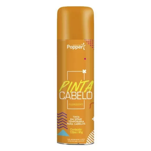 Tinta spray para cabelo laranja fluorescente 135ml Popper