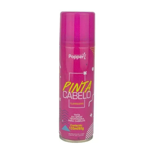 Tinta spray para cabelo rosa fluorescente 135ml Popper