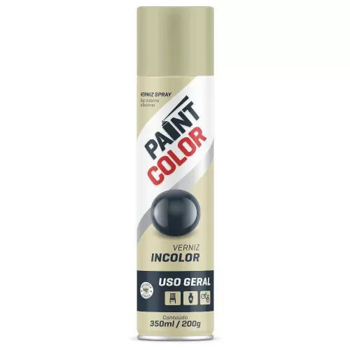 Tinta spray uso geral 350ml verniz incolor Paintcolor