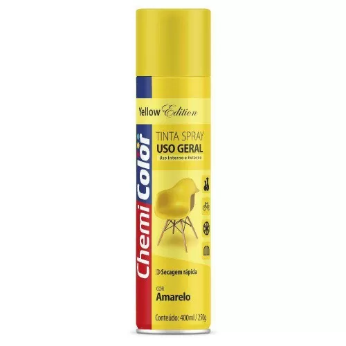 Tinta spray uso geral 400ml amarelo Chemicolor