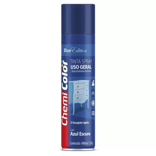 Tinta spray uso geral 400ml azul escuro Chemicolor