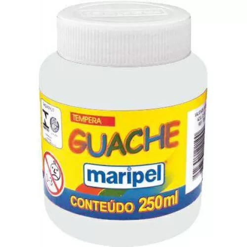 Tinta guache 250ml branco Maripel