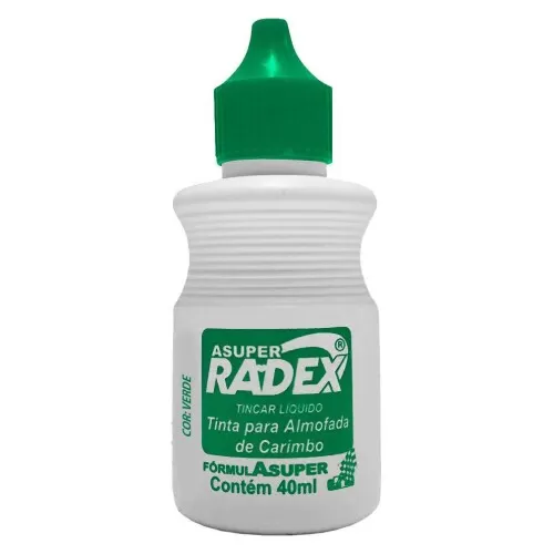 Tinta para almofada de carimbo 40ml verde Radex