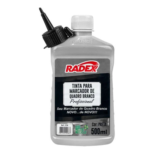 Tinta para pincel de quadro branco 500ml preto Radex