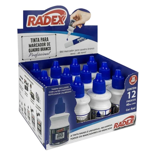 Tinta para pincel de quadro branco líquido 40ml azul Radex