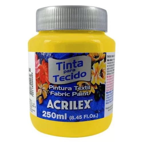 Tinta para tecido amarelo ouro 505 250ml Acrilex