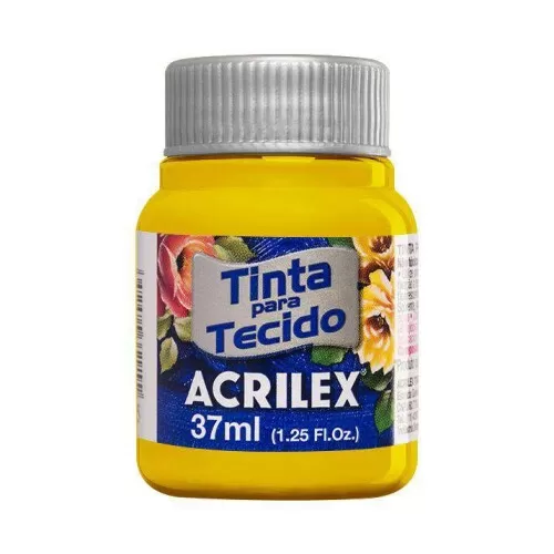 Tinta para tecido amarelo ouro 505 37ml Acrilex