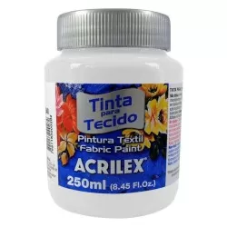 Tinta para tecido branco 519 250ml Acrilex