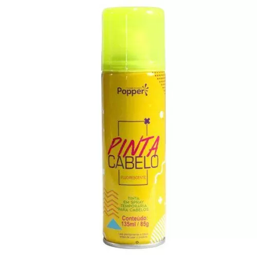 Tinta spray para cabelo amarelo fluorescente 135ml Popper