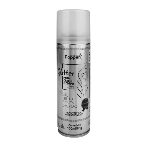 Tinta spray para cabelo e corpo 150ml glitter Popper