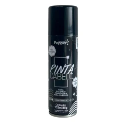 Tinta spray para cabelo preto 135ml Popper