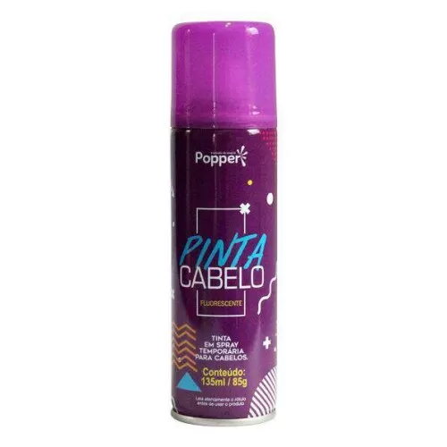 Tinta spray para cabelo roxo fluorescente 135ml Popper