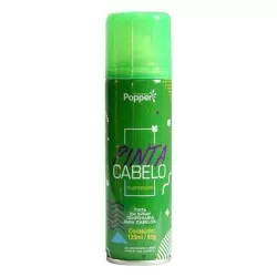 Tinta spray para cabelo verde fluorescente 135ml Popper