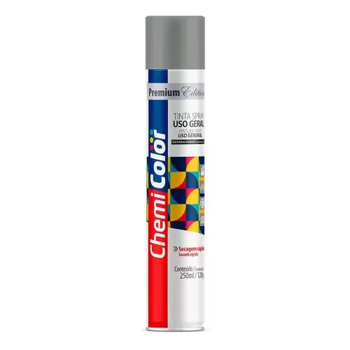 Tinta spray uso geral 250ml alumínio Chemicholor