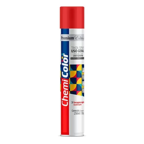 Tinta spray uso geral 250ml vermelho Chemicholor