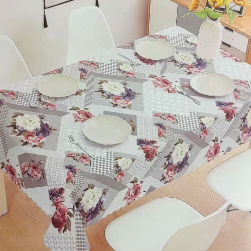 Toalha de mesa plástica retangular 140x240cm floral