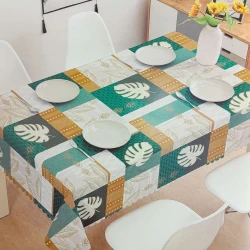 Toalha de mesa plástica retangular 140x180cm folhas