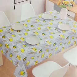 Toalha de mesa plástica retangular 140x180cm limões