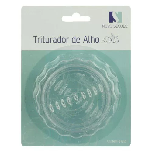 Triturador de alho rotativo manual cristal Novo Século