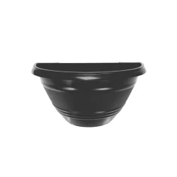 Vaso plástico para parede meia lua 1650ml preto Ercaplast