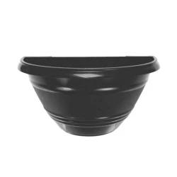 Vaso plástico para parede meia lua 3400ml preto Ercaplast