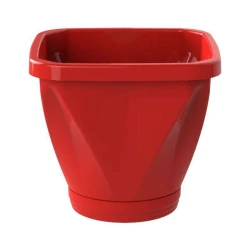 Vaso plástico quadrado com prato 4600ml vermelho 1196 Uninjet