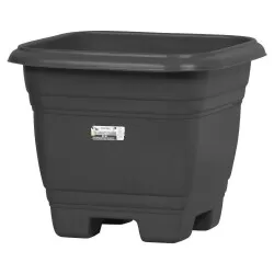 Vaso plástico quadrado preto 42cm 9252 Rischioto