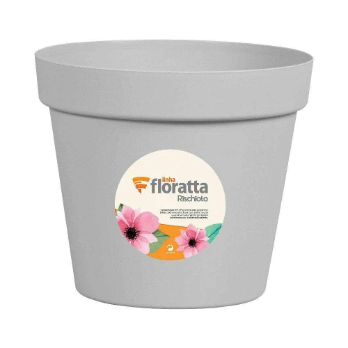 Vaso plástico redondo floratta n°40 35x40cm areia Rischioto