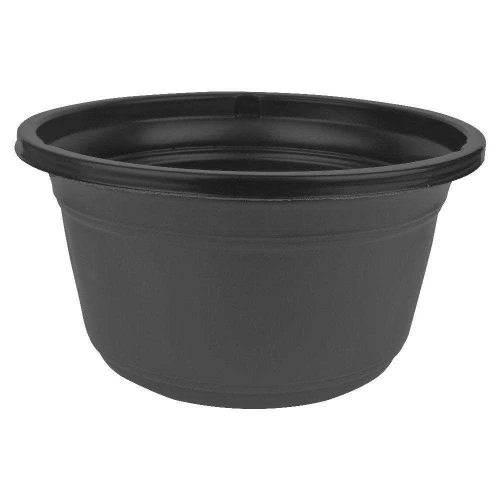 Vaso plástico redondo para muda cuia baixo 22x11cm preto Nutriplan