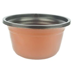 Vaso plástico redondo para muda cuia baixo 22x11cm preto/marrom Nutriplan