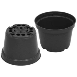 Vaso plástico redondo para muda holambra 09cm n°13 preto Nutriplan