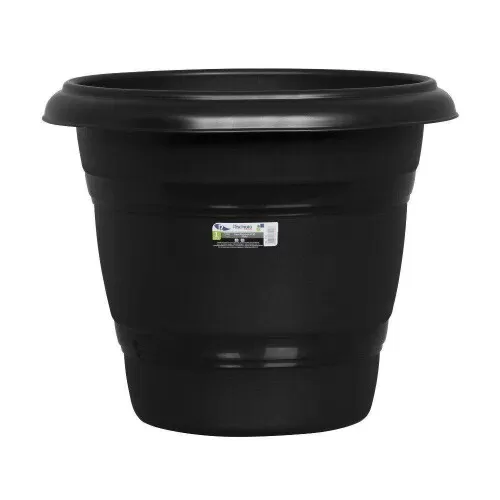 Vaso plástico redondo preto 42cm 25 litros 9202 Rischioto