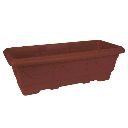 Vaso plástico retangular jardineira cerâmica 50x19cm Nutriplast