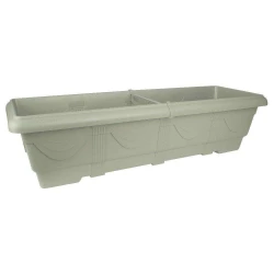 Vaso plástico retangular jardineira marmore 80x24cm Nutriplast