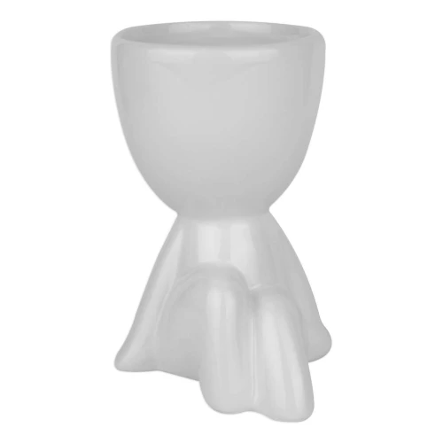 Vaso de porcelana branco cabeça corpinho sentado 10cm