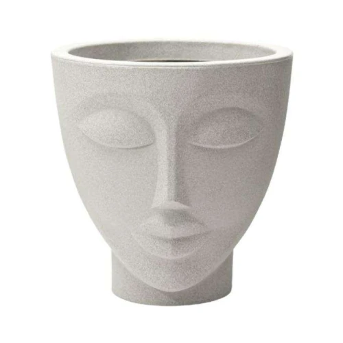 Vaso plástico face mulher 34cm cimento Nutriplan