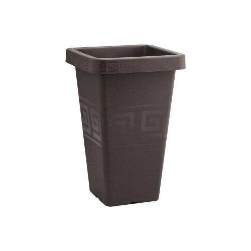 Vaso plástico grego quadrado 4,5 litros café Plasmont