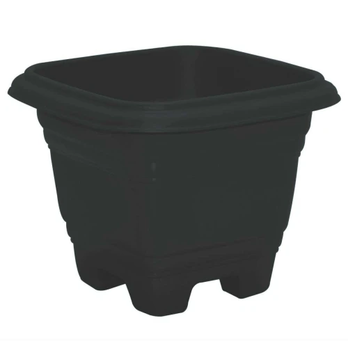 Vaso plástico quadrado preto 35cm 17,5 litros 9251 Rischioto