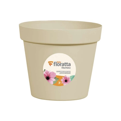 Vaso plástico redondo Floratta nº15 13x15cm 1,5L areia Rischioto