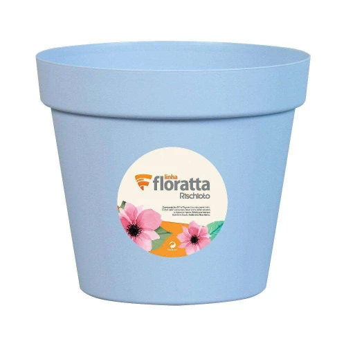 Vaso plástico redondo floratta n°40 35x40cm azul Rischioto