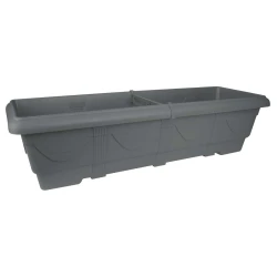 Vaso plástico retangular jardineira cinza 80x24cm Nutriplast