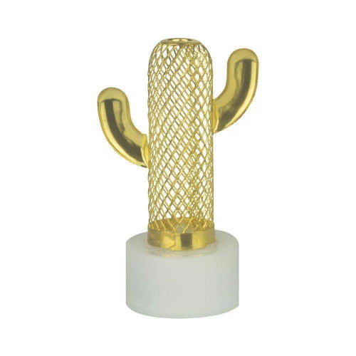 Vela decorativa plástica cacto dourado 08cm