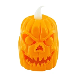 Vela decorativa abóbora led halloween 7cm Aliança