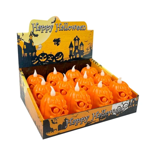 Vela decorativa abóbora led halloween 7cm Aliança