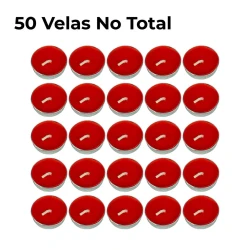 Vela decorativa flutuante vermelha com 50 unidades